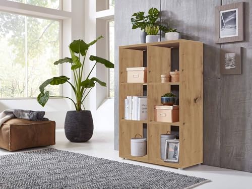 BMG Möbel Würfelregal Nizza Größen (Artisan Eiche, Würfel 6 Fächer)