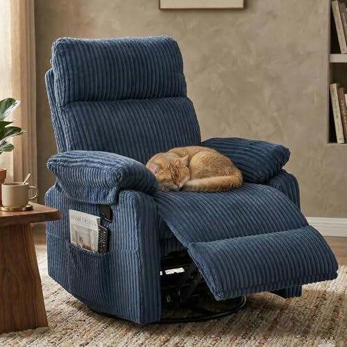 Sillón reclinable giratorio azul de cuerpo único miniatura 1