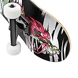 Cozytrix Skateboard Dragon aus Kanadischem Ahornholz, (7-lagig, 80 cm) (Grün-Schwarz)