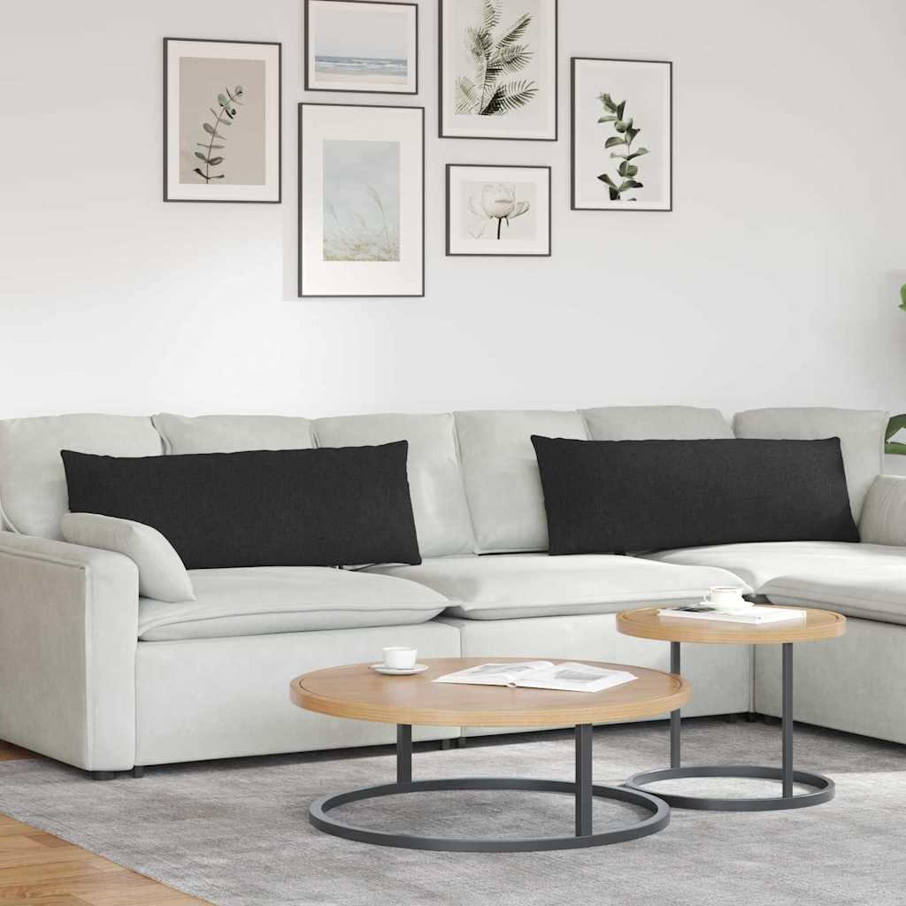 Coussin de canapé noir 120x40 cm moderne rembourré avec fermeture éclair