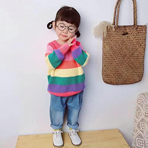 Little Boys Girls Sweater Pullover Cute Rainbow Stripe3