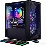 STGAubron Gaming PC Computer Desktop, Intel Core i5 up to 3.7Ghz, Radeon RX 550, 16G RAM, 512G SSD, WiFi, BT 5.0, RGB Fan x2, Windows 11 Home