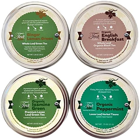 Heavenly Tea Leaves Tea Sampler Gift Set, 4 Assorted Loose Leaf Teas & Herbal Tisanes (Approx. 80 Cups) Cover