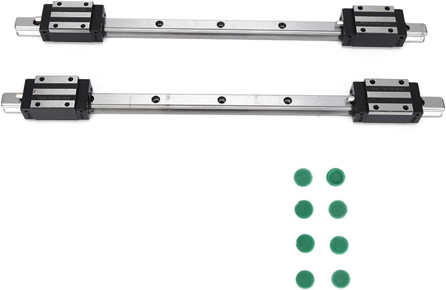 HG15 Linear Guide Rail with Slide Blocks, 2 Pieces, 200MM Strong Interchangeability, High Precision, DB Back - to - Back Rigidity - Durable Dust Pads, Oil Lubricated for High - S (HG15-400MM)