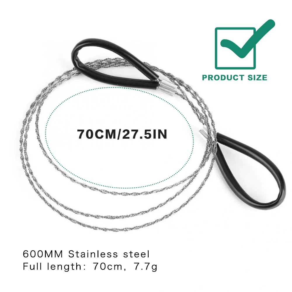 2Pcs Sierra De Mano,75 Cm De Longitud, Sierra de Alambre de Acero Inoxidable para Mangueras de PVC, Tuberías, Tubos, Herramientas Generales,Pulgadas con Dos Asas para Cortar Madera, Plástico