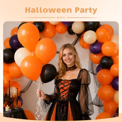 Image of Orange Balloons, 12 Inch Burnt Orange Helium Latex Balloon | 30 Pack Matte Orange Latex balloons for Halloween Thanksgiving Birthday Fall Party Baby Showers and DIY Balloon Arch Garlands