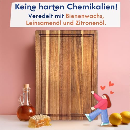 Image of Non-Toxic Acacia Wood Cutting Board, Mineral Oil & Plastic Free, 16x11 in (Pack of 2)