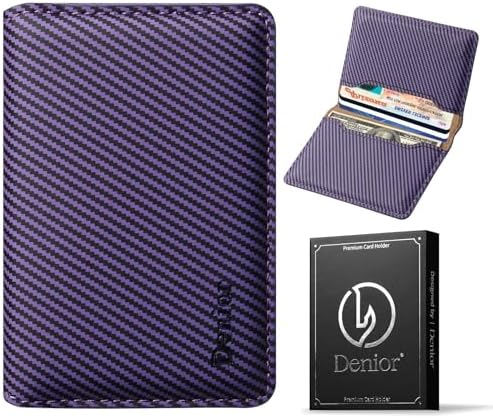 Denior MagSafe Wallet Magnetic Card Holder, RFID Slim Card Holder, 2 Card Slots, Magnetic Compatible Slim for iPhone 17/16/15/14/13/12 Series Phone Wallet (Carbon Purple)