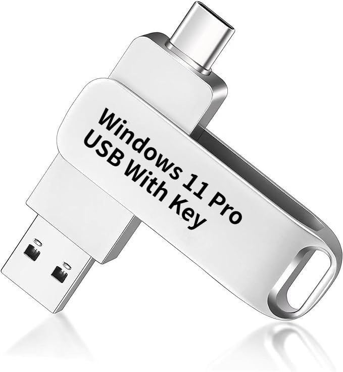 Bootable USB Type C for Windows 11 Pro, Activation Key Included, 32&64 Bit Systems Home&Professional, Antivirus Protection&Drivers, Fix Laptop and Desktop, 16 GB USB 3.0
