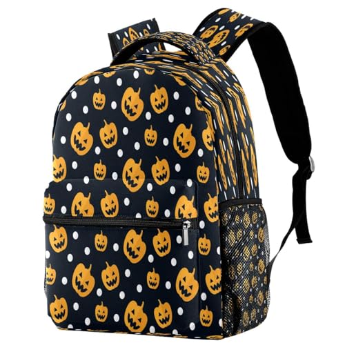 Sac à dos d'école citrouille et pois blancs multicolore 29.4x20x40cm pour voyage ados