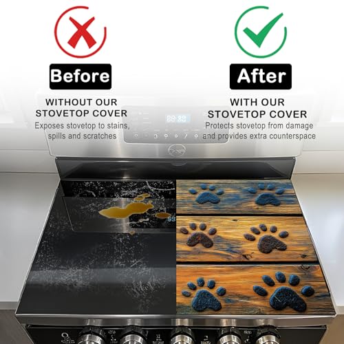 Image of Nuxovilar Stove Top Cover Cooktop Protector 20.4x28.3in Polyester Glass