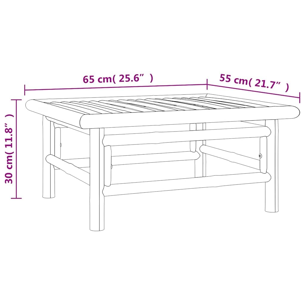 Hothingwell Gartentisch aus Bambus, 65 x 55 x 30 cm, robuster Outdoortisch für Mahlzeiten und Getränke, Oberfläche leicht zu reinigen mit einem feuchten Tuch