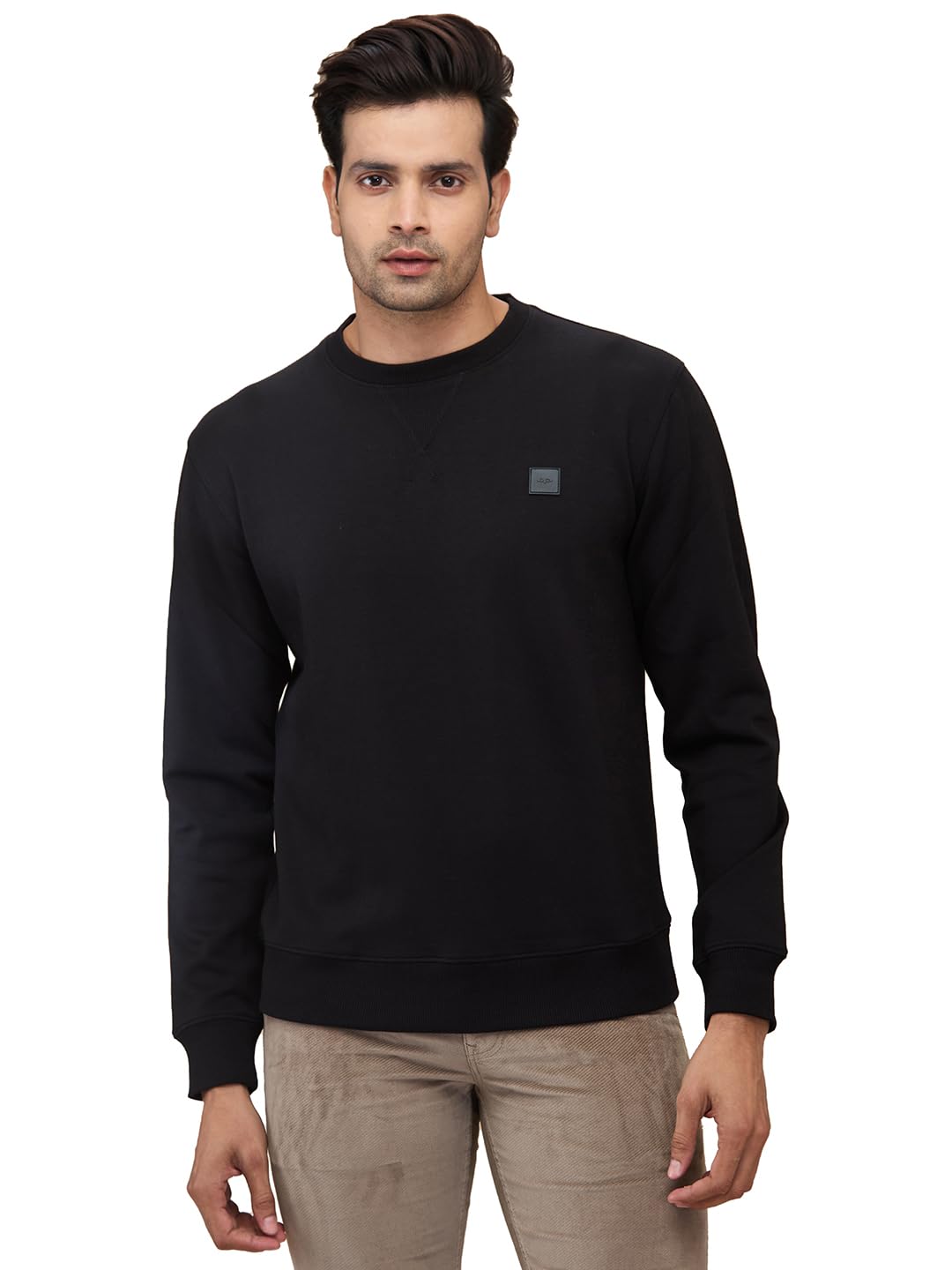 colorplus Men Regular Fit Solid Pattern Poly Cotton Spandex Blend Full Sleeve Henley Neck Casual Sweatshirt-picture-16