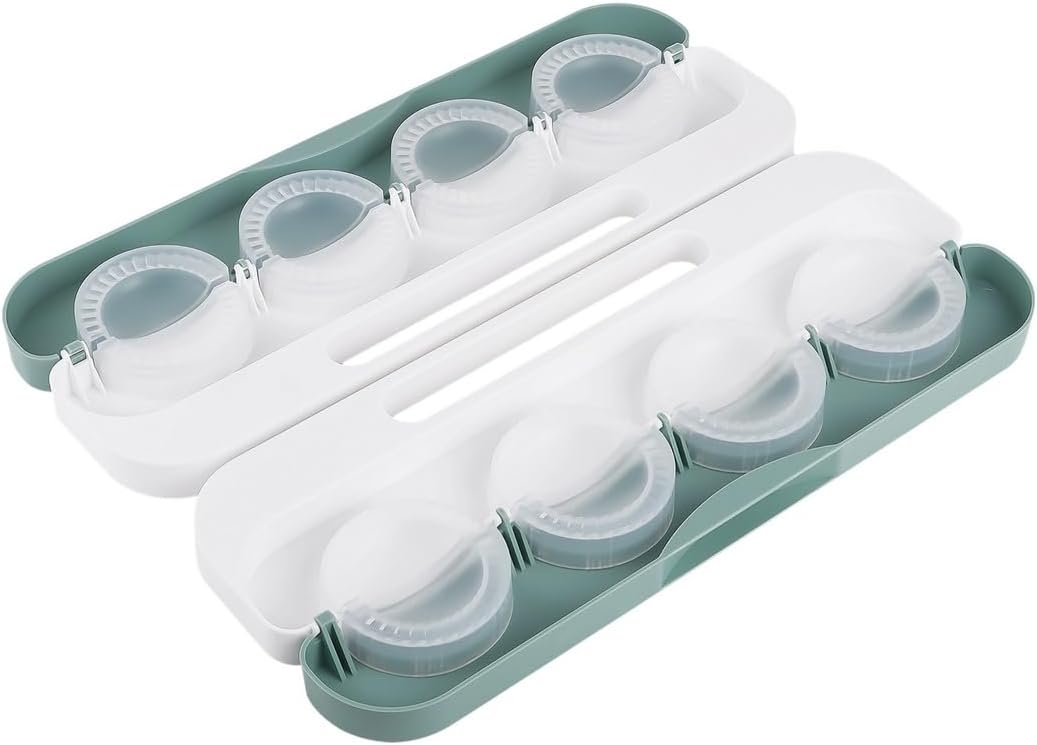 Manual 8-Slot Dumpling Mold Press with Handle and Spray Bottle, Double-Sided Pp Tool for Wontons, Pierogi, and Potstickers