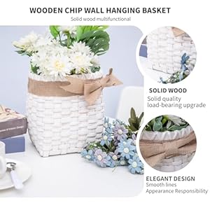 Wall Hanging Basket White Flower Basket Handmade Decorative for Front Door Farmhouse and Garden Water Hyacinth Pocket Basket 9 x 7 x 9 Inches. Wall Hanging Basket White Flower Basket Handmade Decorative for Front Door Farmhouse and Garden Water Hyacinth Pocket Basket 9 x 7 x 9 Inches