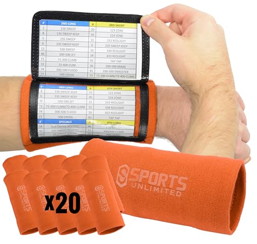 Image of Sports Unlimited Adult Triple Wrist Coach, Football Wristbands for Plays, Baseball Wristbands, QB Arm Bands