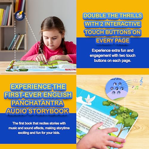Image of Kiddale English Panchatantra Animal Story Book|Top Moral Short Stories in English for Kids| Touch, Read and-Listen Musical Tales with Colorful Illustrations| Ideal Gift for 3-8 Year Children