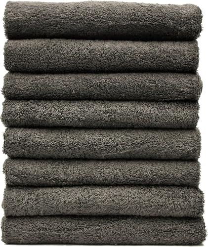 NatureMark Handtücher - Set mit 8 Stück – 100% Baumwolle, Weich & Saugfähig, Premium Qualität für Badezimmer, Spa und Fitness, 50 × 100 cm, Anthrazit Grau
