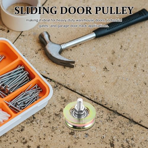 Polea con cojinete para puerta corredera de metal resistente en pack de 4 unidades 6