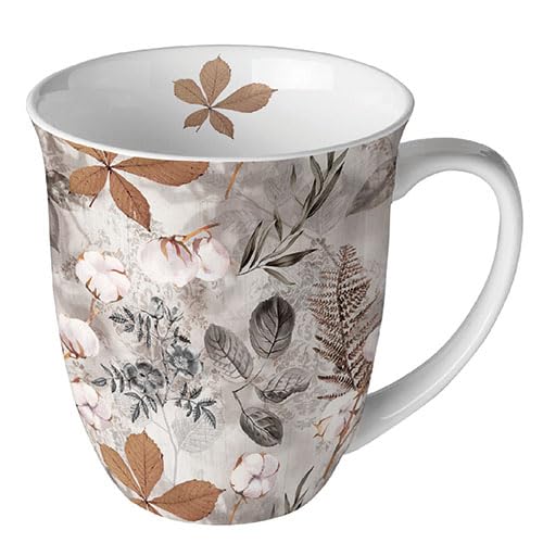 Ambiente Teetasse Kaffeetasse „Chicken Farm“ – 0,4 L, Fine Bone China Porzellan, Landhaus-Design, Spülmaschinen- & Mikrowellengeeignet