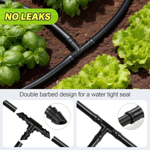 Copadri 100 Pack 1/4" Drip Irrigation Tee Fittings：1/4'' Drip Line Double Barbed Tee Connectors for 1/4 Inch Irrigation Tubing Quarter Inch 3-Way T Connector for Irrigation System by Copadri - Image 4