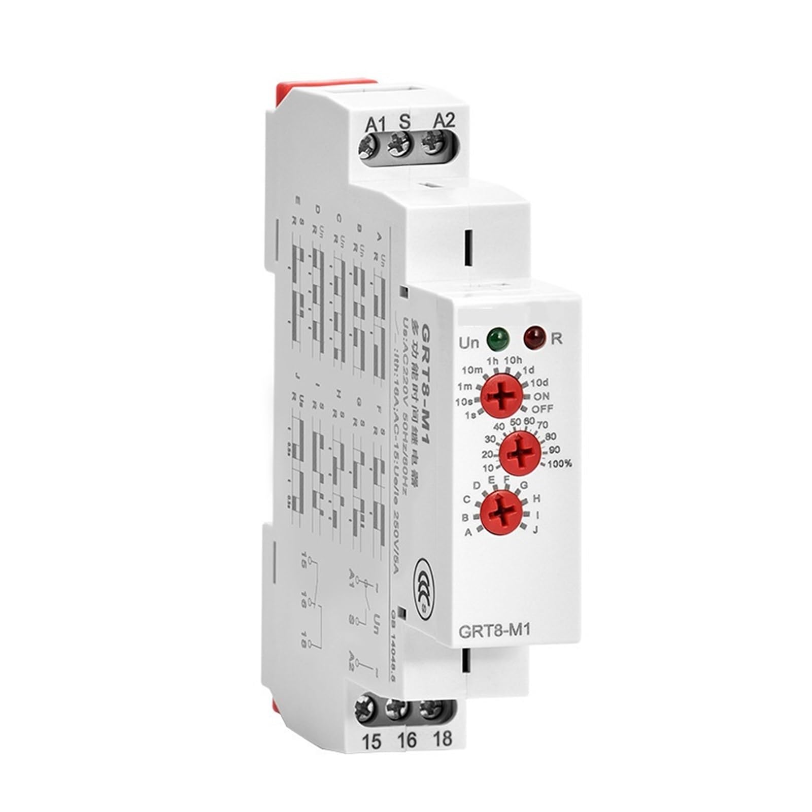 Relè elettromeccanici Seleziona Il Ritardo di attivazione/disattivazione del Controller DC24 GRT8-M Relè temporizzato(GRT8-M1AC/DC12-240)