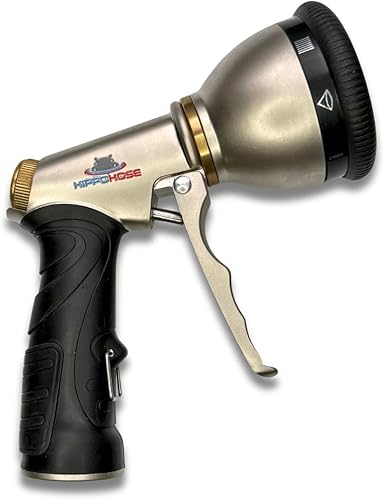 Miniatura 7 de Boquilla rociadora de manguera de jardín de metal resistente (9 patrones de pulverización), ajuste estándar de 34 pulgadas, sin fugas, a prueba de
