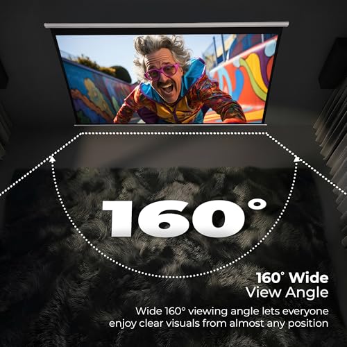 Image of Zebronics Projector Screen, 120 Inch (304.8 cm), 4K Support, 160 Viewing Angle, 4:3 Aspect Ratio, Matte Finish, Black Backing, Wall & Ceiling Mountable, Metal Housing (PSH120A)