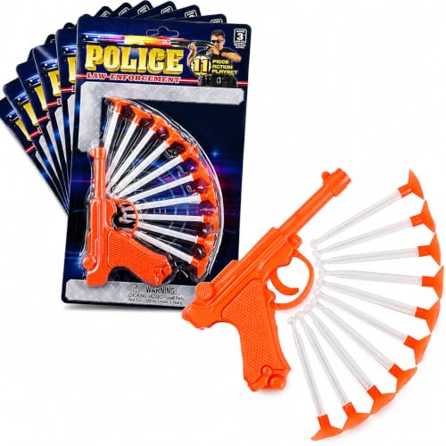 The Dreidel Company Detective Set, 10 Suction Cup Bullets with A Plastic Pistol, 11 Piece Set (6-Pack)