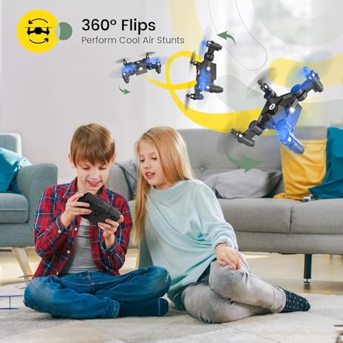Image of Holy Stone HS190 Foldable Mini Drone for Kids Beginners, RC Nano Quadcopter with Altitude Hold, 3D Flips, High Speeds Rotation, Headless Mode, Throw to Go, One Key Return, Great Gift Toys for Boys and Girls, Blue