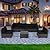LEVELEVE 7 Pieces Outdoor Patio Furniture Sets,Rattan Conversation Sectional Set,Manual Weaving Wicker Patio Sofa with Tea Table