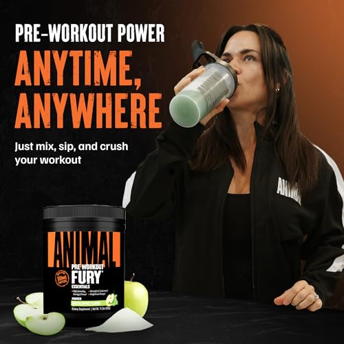 Animal Fury Pre Workout Powder - Green Apple, 350mg Caffeine, BCAA Amino Acids, 2g Beta Alanine, Citrulline & Tyrosine, Energy, Focus, Strength, Endurance, Preworkout for Men & Women, 20 Servings - Image 5