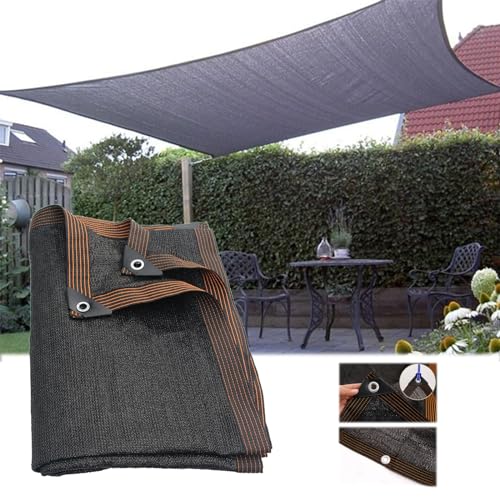 Malla de sombra negra para pérgola y patio textil transpirable de 10x12 m con ojales 2
