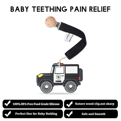 Miniatura 3 de AmazingM Juguete de silicona de grado alimenticio para bebés con soporte para chupete juguetes para aliviar el dolor de dentición juego de regalo