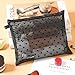 TRAKWAN 4-Piece Heart Printed Mesh Makeup Bag Set, Portable Travel Mesh Cosmetic Bags Toiletry Bags Makeup Purse Bags Mesh Zipper Storage Pouches for Home Offices Travel Accessories (Black)