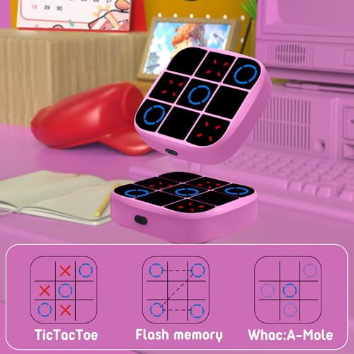 image for KOQQQ Tic-Tac-Toe Bolt Game, 4-in-1 Handheld Puzzle Games Console, Ele