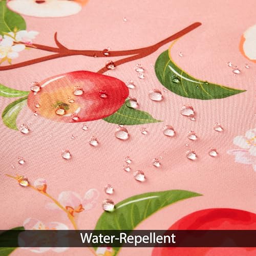 Image of Encasa XO Bathroom Shower Curtain 8 Feet with 10 Hooks | (56x96 in) Quick Dry Heavy Printed Polyester Fabric Bathroom Curtains Waterproof | Machine Washable, Mould & Mildew Resistant - Apple