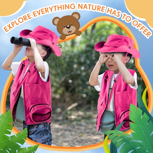 Image of Ramede Kids Safari Explorer Vest and Hat Explorer Costume for Fishing Adventure Camping Boy Girls Cosplay