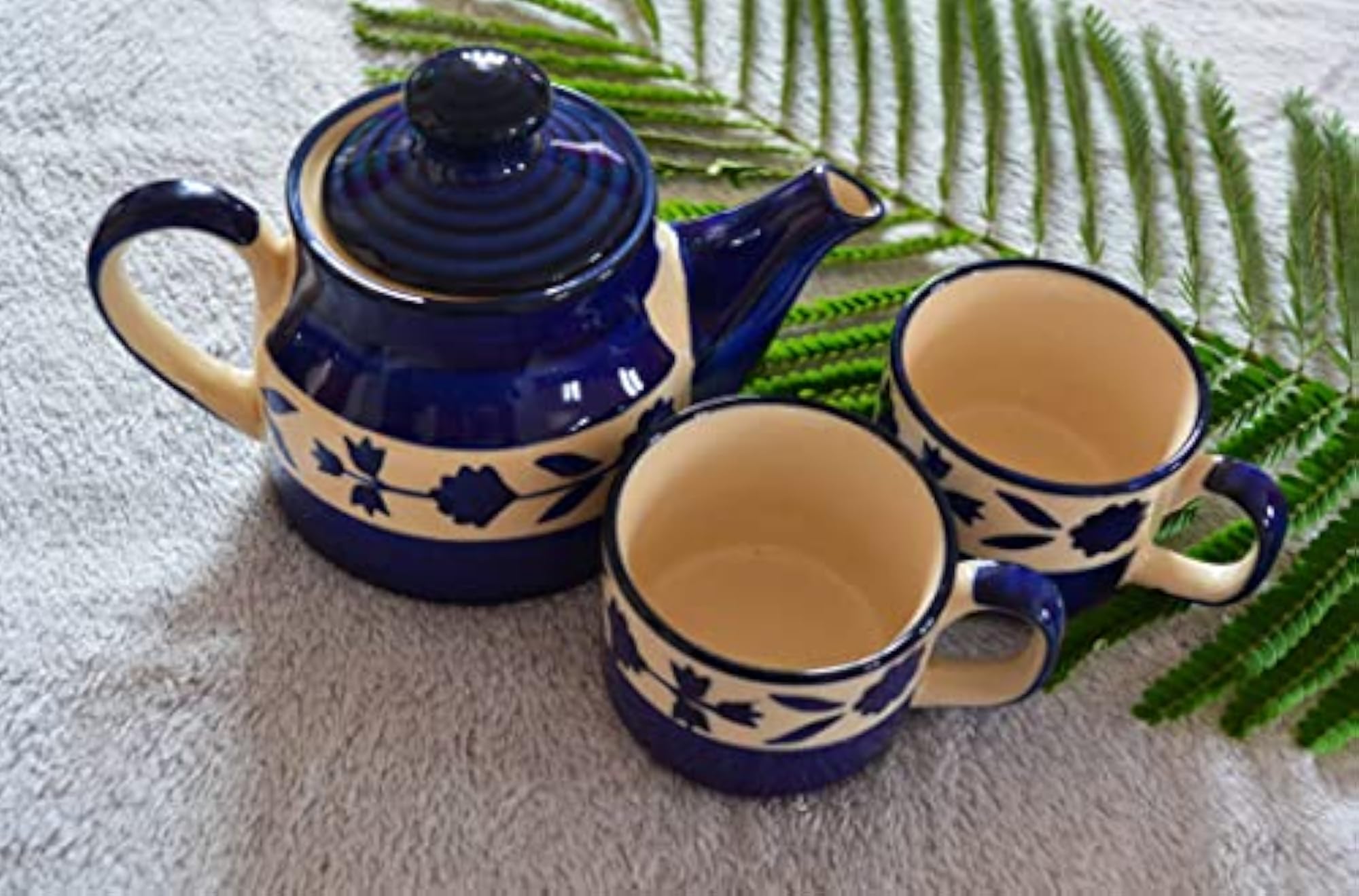 Premium Ceramic Tea Kettle Set, Hand Painted