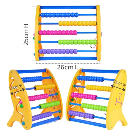Image of FLYI - Abacus for Kids | Early Math Learning with Colorful Counting Beads, Durable Plastic with Multi-Color Beads, 3+ Years Learning Toy with Lacing & Tracing Activity