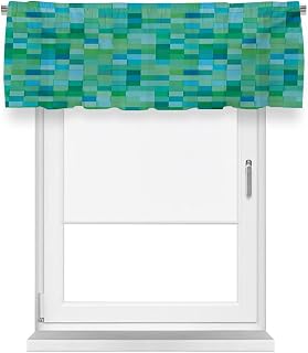 Blackout Window Curtains, Teal Blackout Window Curtains Ombre, 3D Cube Pattern Abstract Squares Vibrant Colored, 36" W x 18" L, for Living Room, Bedroom, Kitchen, Bathroom, Sea Green Blue