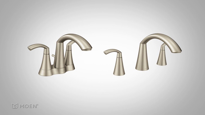 Moen Glyde Brushed Nickel Two-Handle High Arc Centerset Bathroom