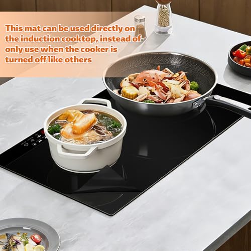 Morocket 54 * 90cm Große Induktionskochfeld Schutzmatte, Silikon Induktion schutzmatte, Induction Cooker Silikonmatte, HitzebestäNdiges Wärmeisolierte Pad für Induktionsherd