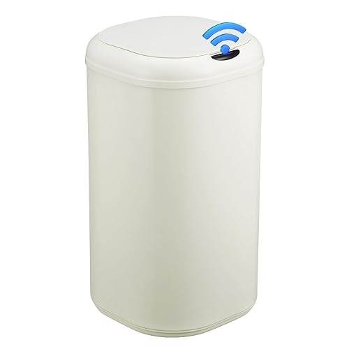 Cubo de basura con sensor de movimiento de 8 galones con tapa, cubo de basura automático sin contacto, 30 litros inteligente de acero inoxidable