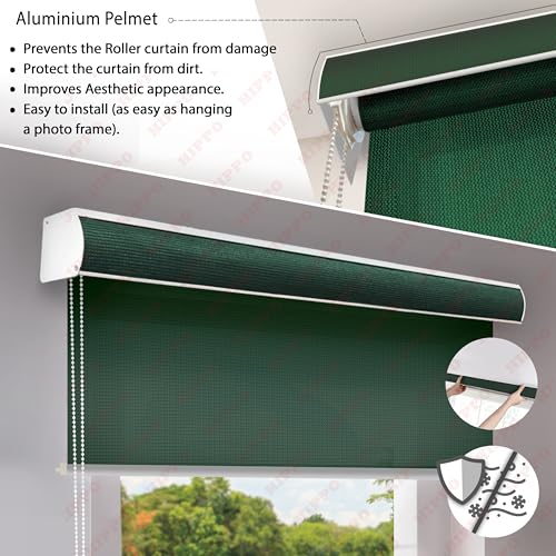 Image of HIPPO 180 GSM HDPE Outdoor Balcony Roller Blind, UV & Dust Protection Corded Roll Up and Down Light Filtering Blinds for Garden (Olive-Green, 3FTX9FT)