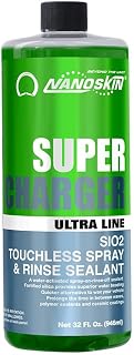 Nanoskin Ultra Line SUPER CHARGER SiO2 Touchless Spray-On/Rinse-Off Sealant 32 Oz - Car Wash Paint & Glass Spray for Car Detailing | Safe for Cars, Trucks, Motorcycles, RVs & More | 100:1 Dilution