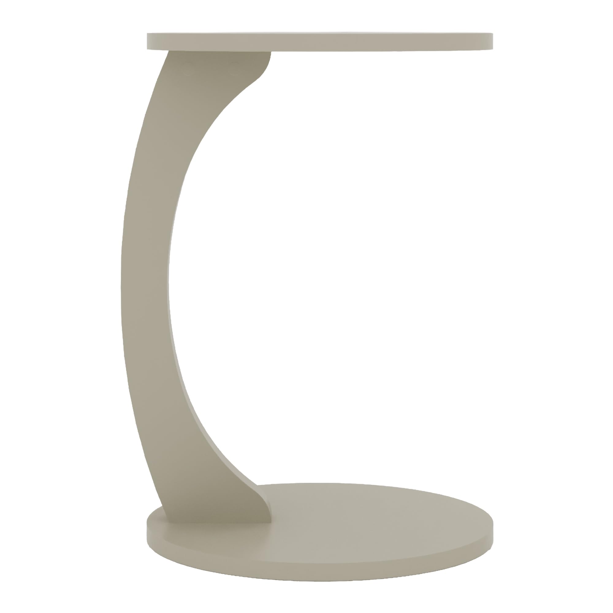 [en.casa] Mesa Auxiliar Holeby en Forma de C Mesa de Centro Redonda Mesita de Salón con 4 Ruedas Uso Versátil 56 x Ø 38 cm - Color Arenisca