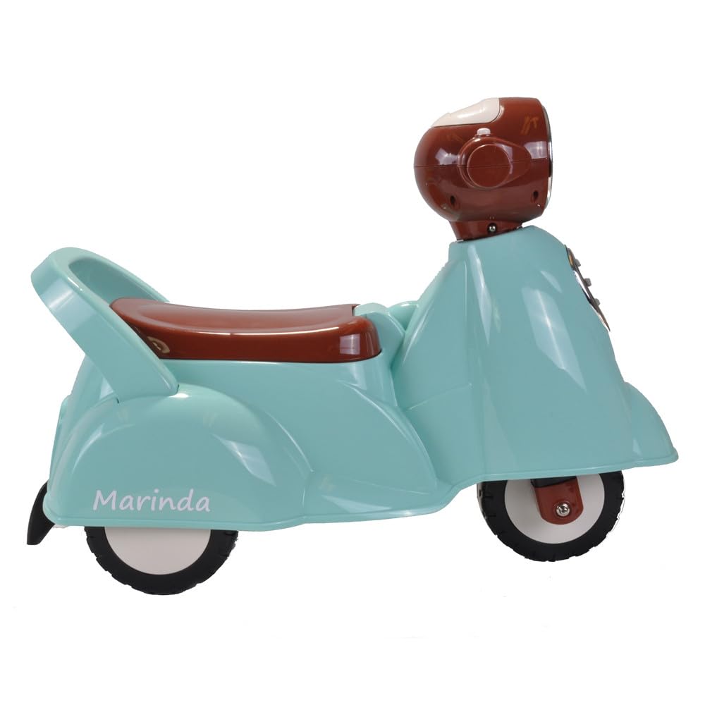 Bandits & Angels Riding Car Scooter Retro ab 1 Jahr für Jungen und Mädchen Mintgrün – grüner Laufroller mit Hupe – für drinnen und draußen – mit Stauraum