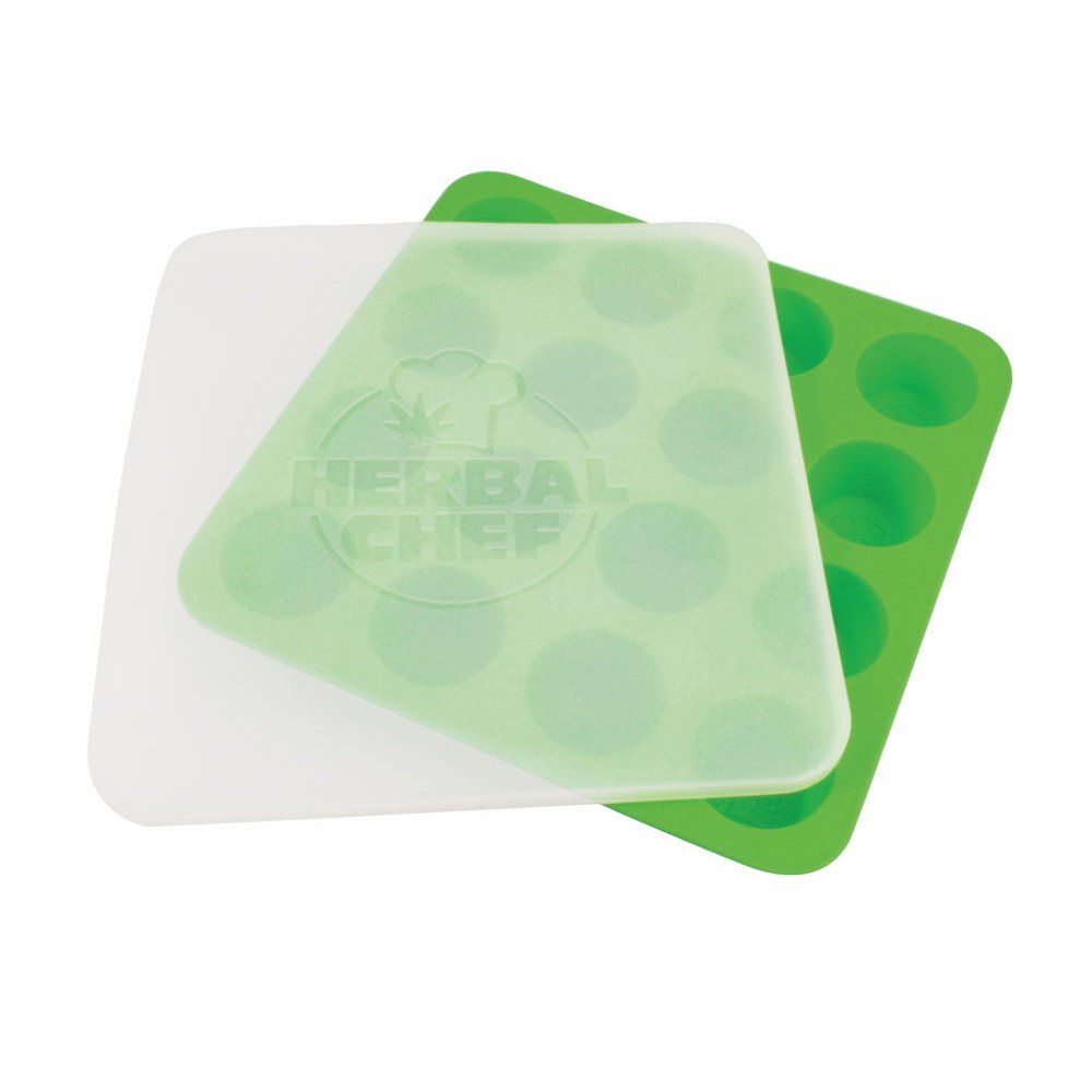 Herbal Chef Silicone Concentrate Tray with Lid - Green - 8.5" x 8.5"
