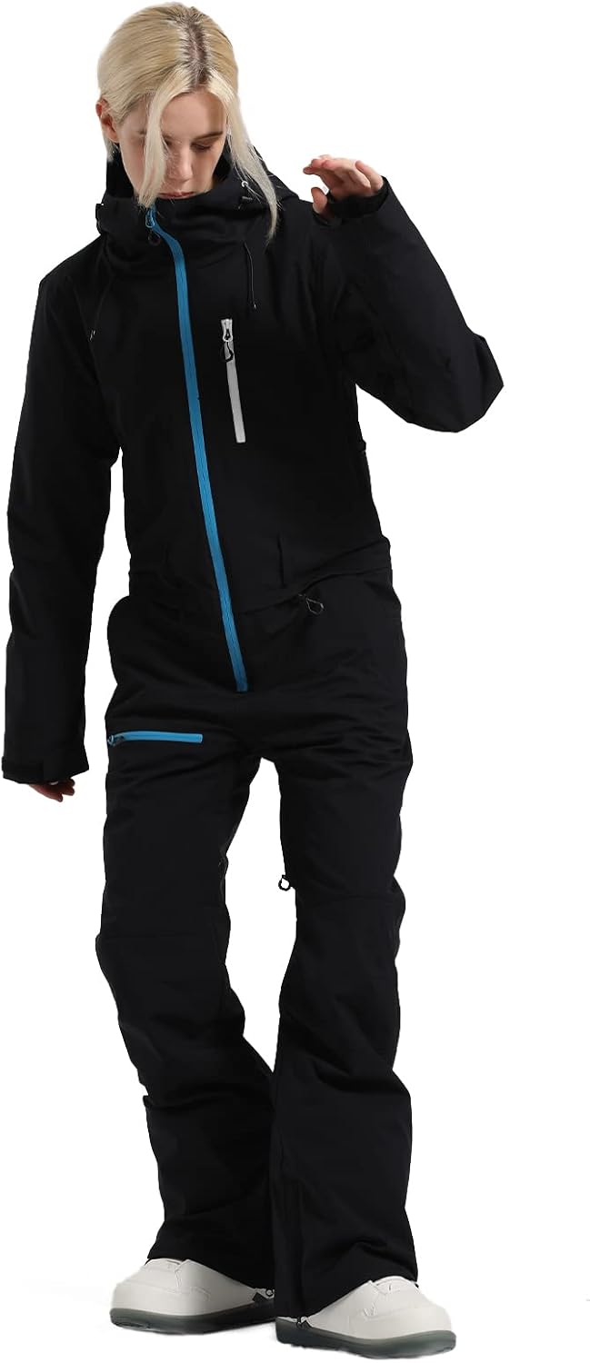 Miniatura 4 de BSASB Trajes de esquí para mujer, trajes de nieve de una pieza, impermeables, resistentes al viento, traje de nieve aislado, para deportes de nieve